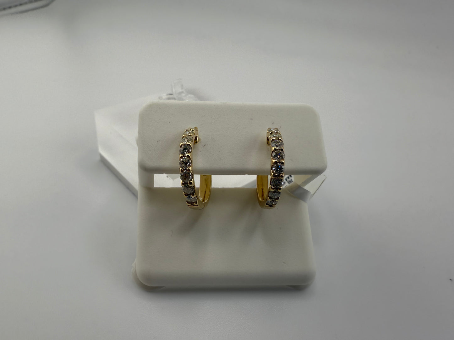 14k gold diamond huggie earring | 0.75 ct diamonds