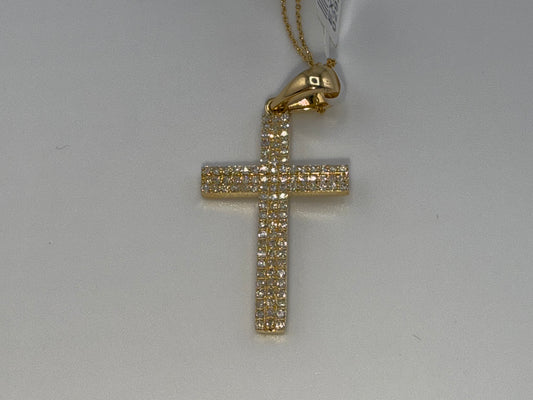14k gold diamond cross pendant | 0.63 ct diamonds