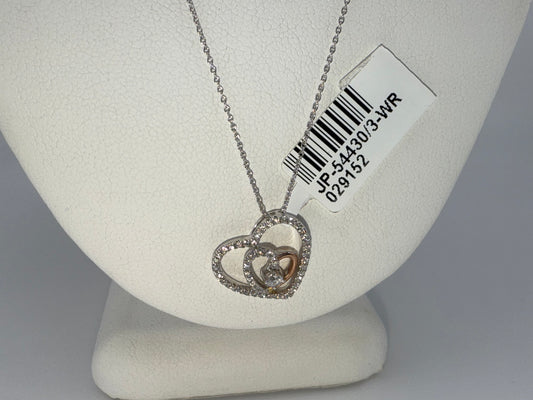 14k two-tone diamond pendant | 0.31ct diamonds | chain included