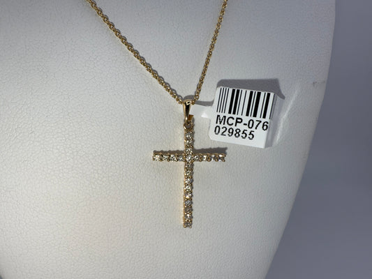 14k gold diamond cross pendant | 0.33ct diamonds
