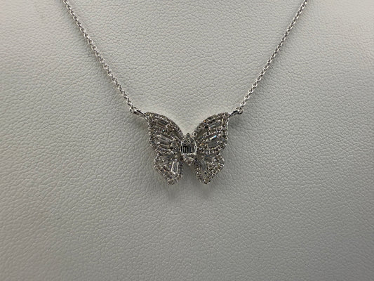 14k gold diamond butterfly pendant | 0.49 ct diamonds