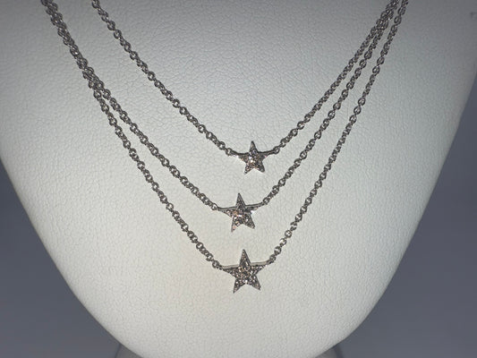 14k gold diamond star necklace