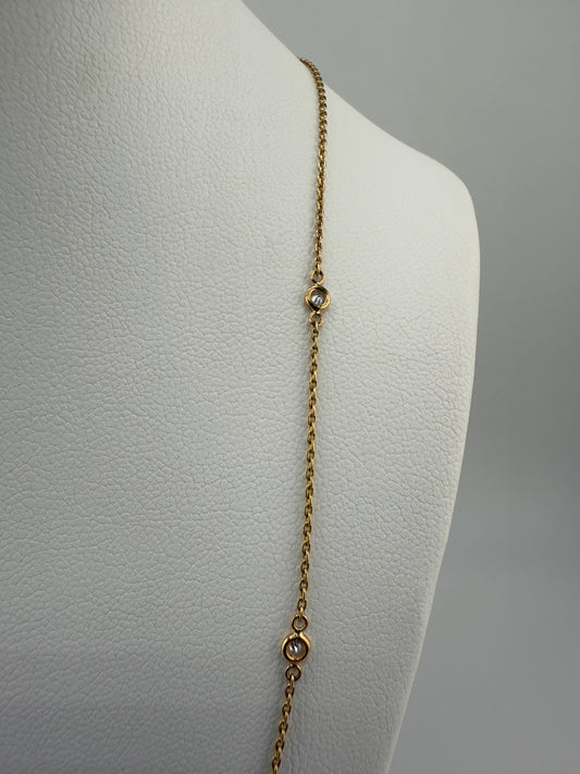 14k gold diamond necklace | 0.25ct diamonds