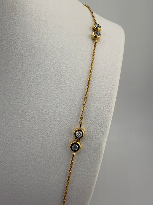 14k gold diamond necklace | 0.95ct diamonds, 18inches