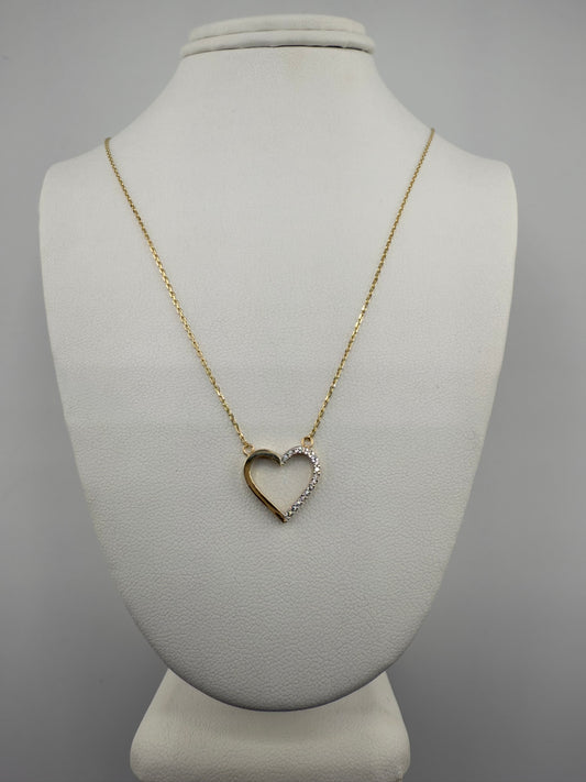 14k gold heart with zirconia