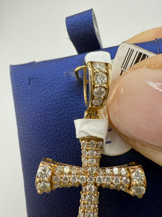 14k yellow gold diamond pendant | 1.71ct