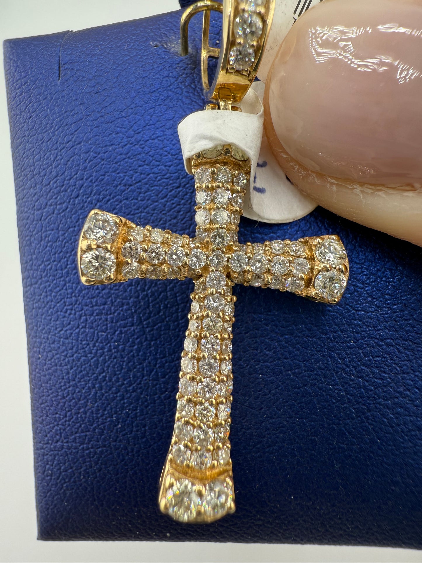14k yellow gold diamond pendant | 1.71ct