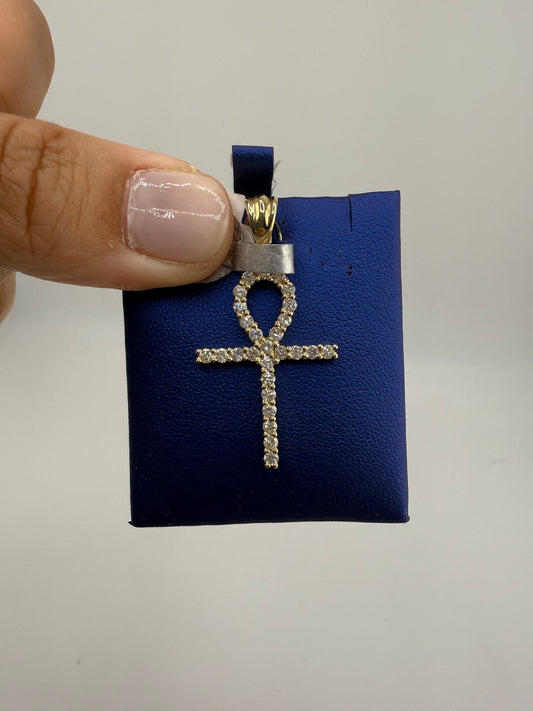 14k yellow gold diamond pendant | 1.16ct