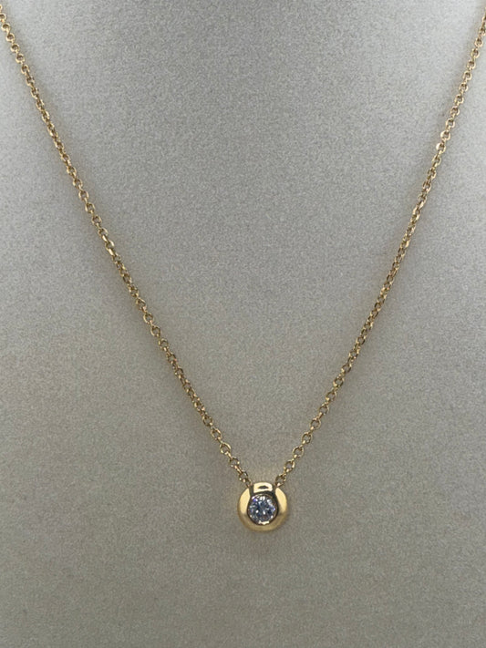 14k yellow gold chain with diamond pendant | 0.25ct