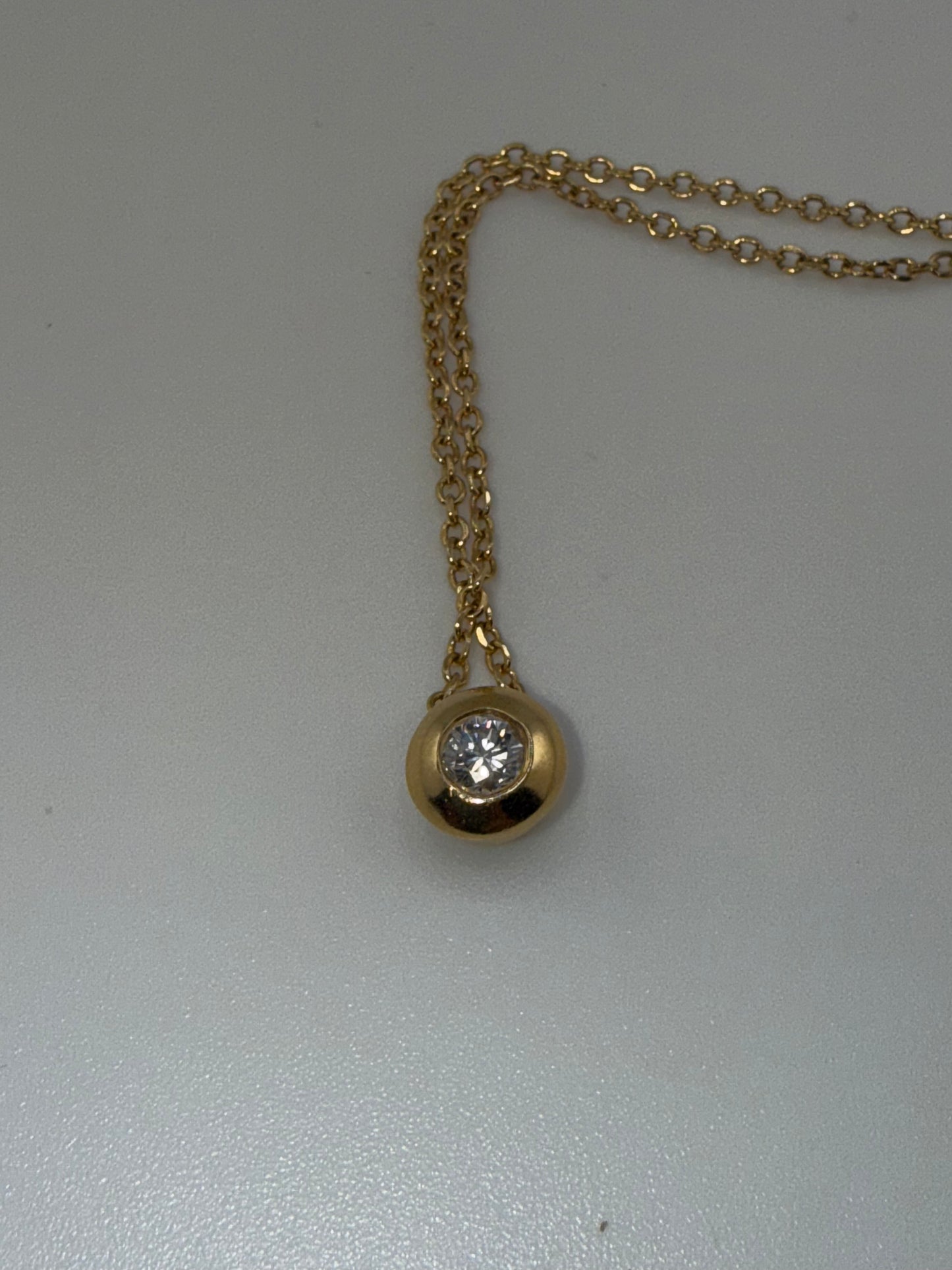14k yellow gold chain with diamond pendant | 0.25ct