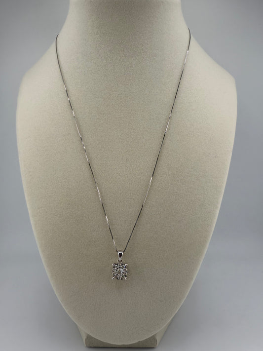 14k white gold chain with 0.5ct diamond pendant