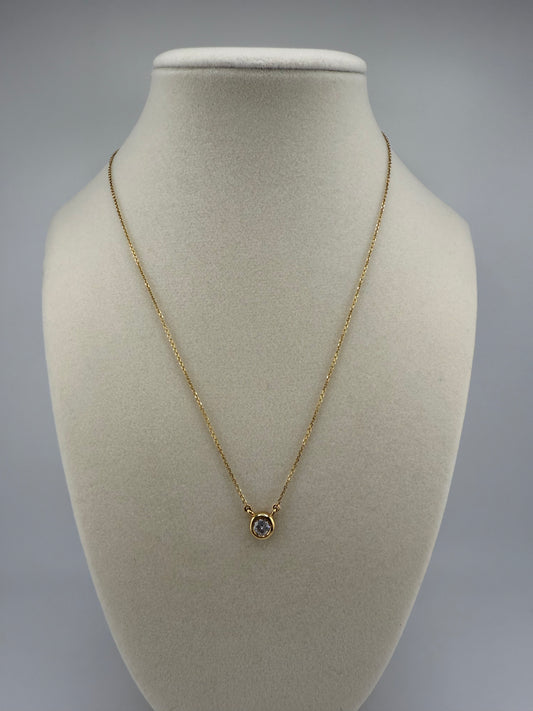 14k yellow gold chain and diamond pendant | 0.40ct