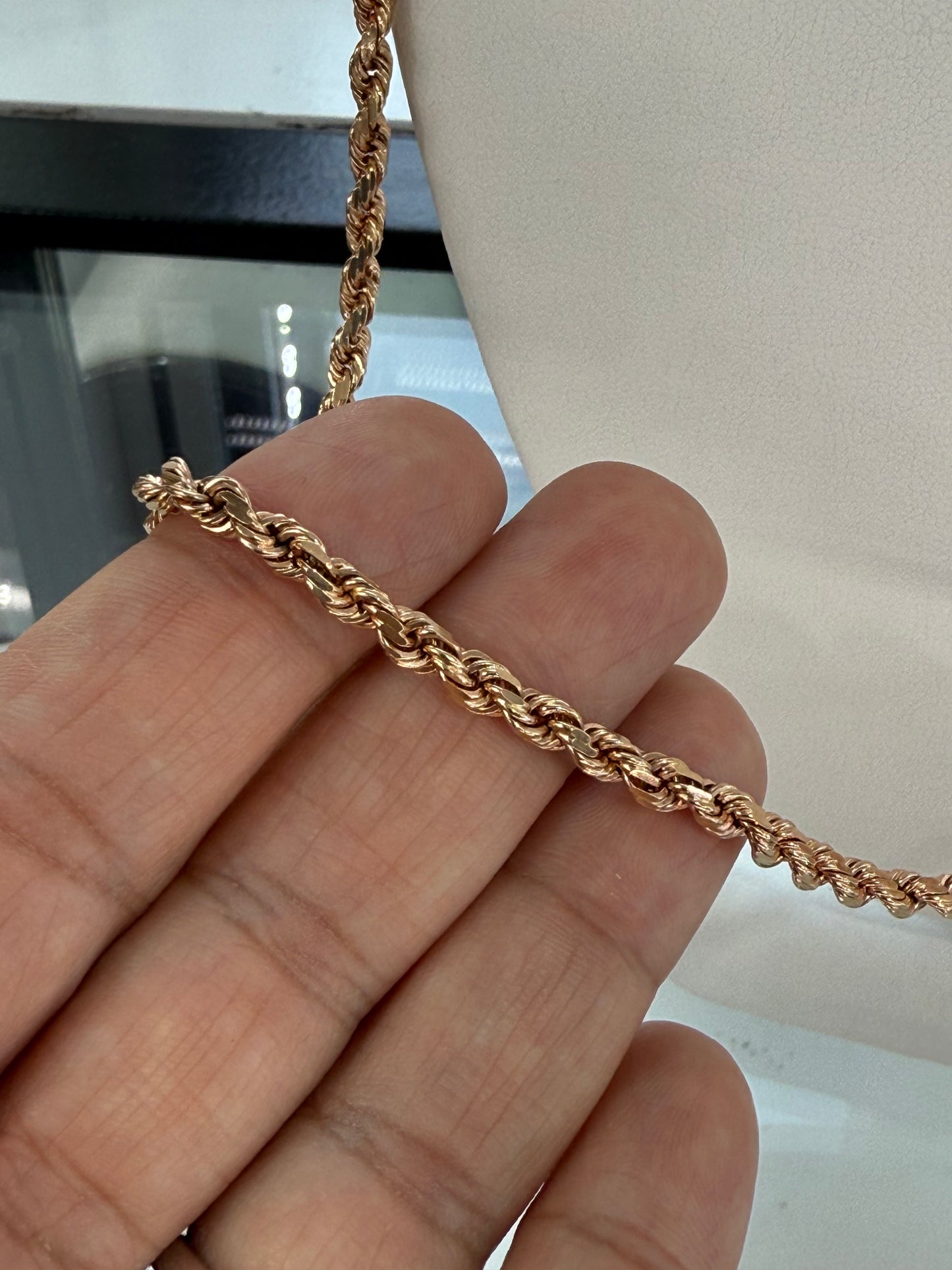 14k rose gold rope chain | 24 inches