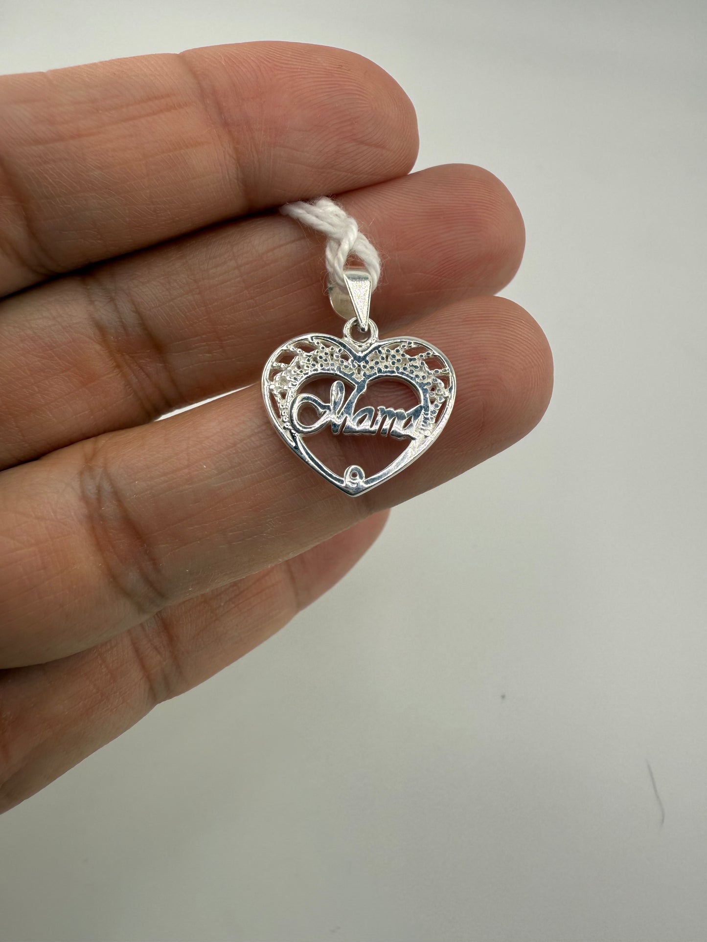 “Mama” Heart Sterling Silver Pendant