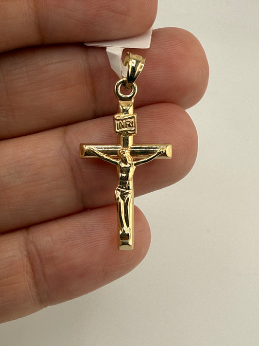 14k Gold Hollow Crucifix Pendant