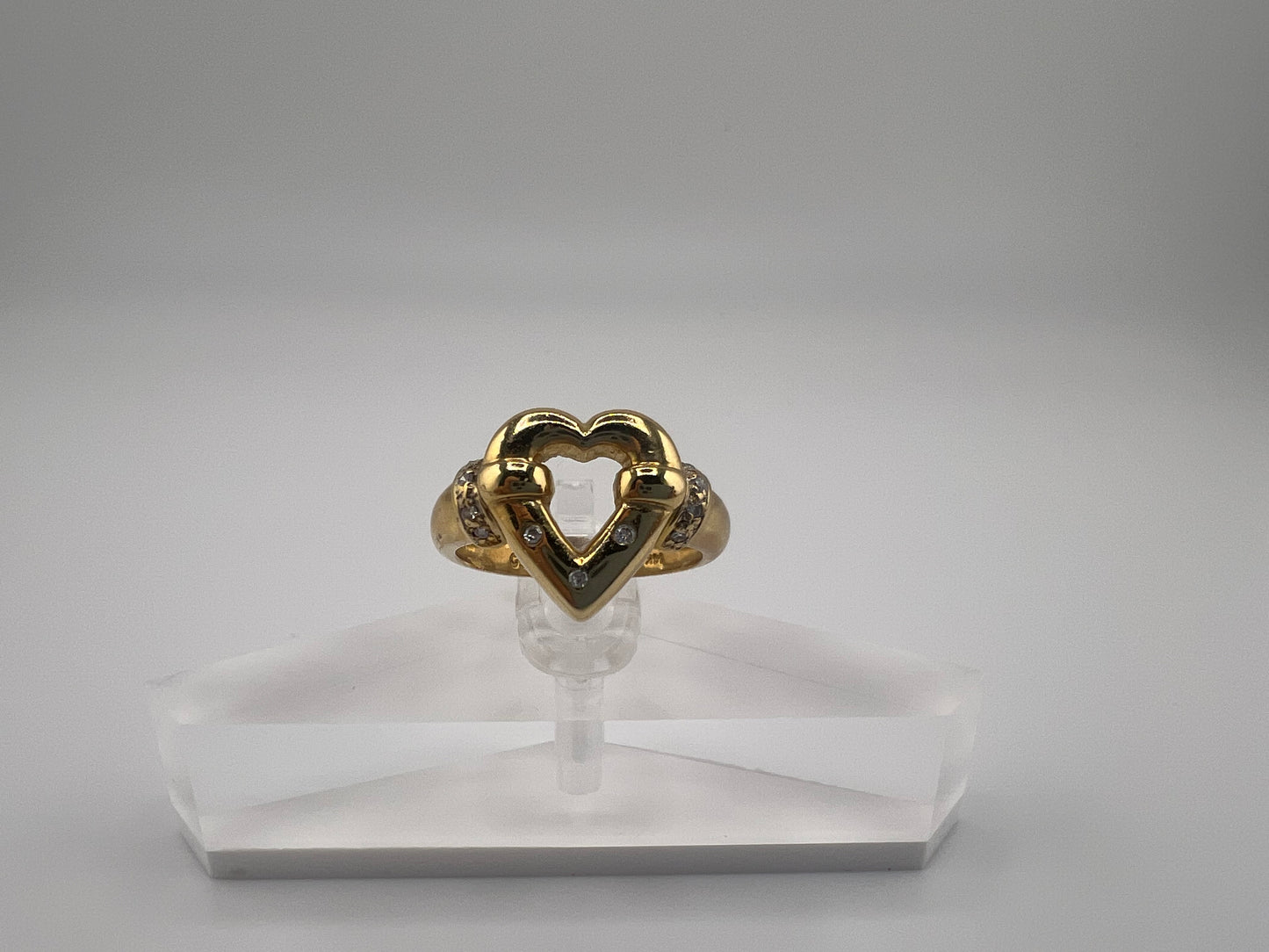 14k gold | zirconia | heart design | size 7