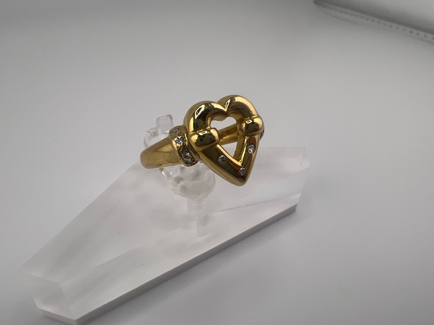 14k gold | zirconia | heart design | size 7