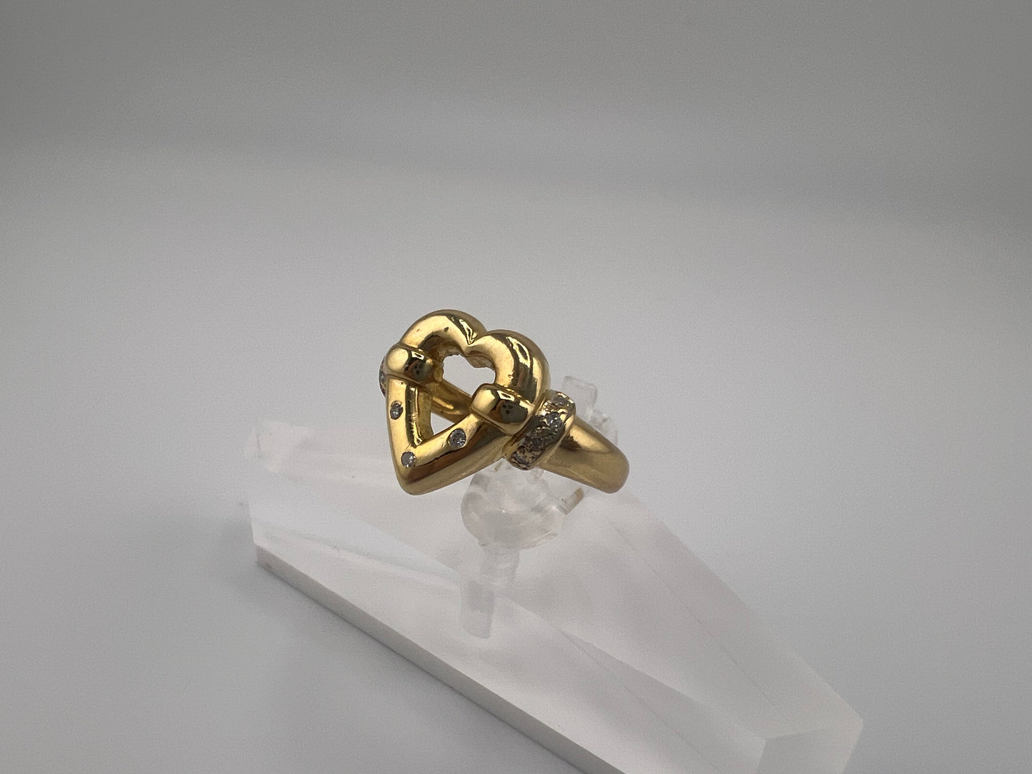 14k gold | zirconia | heart design | size 7