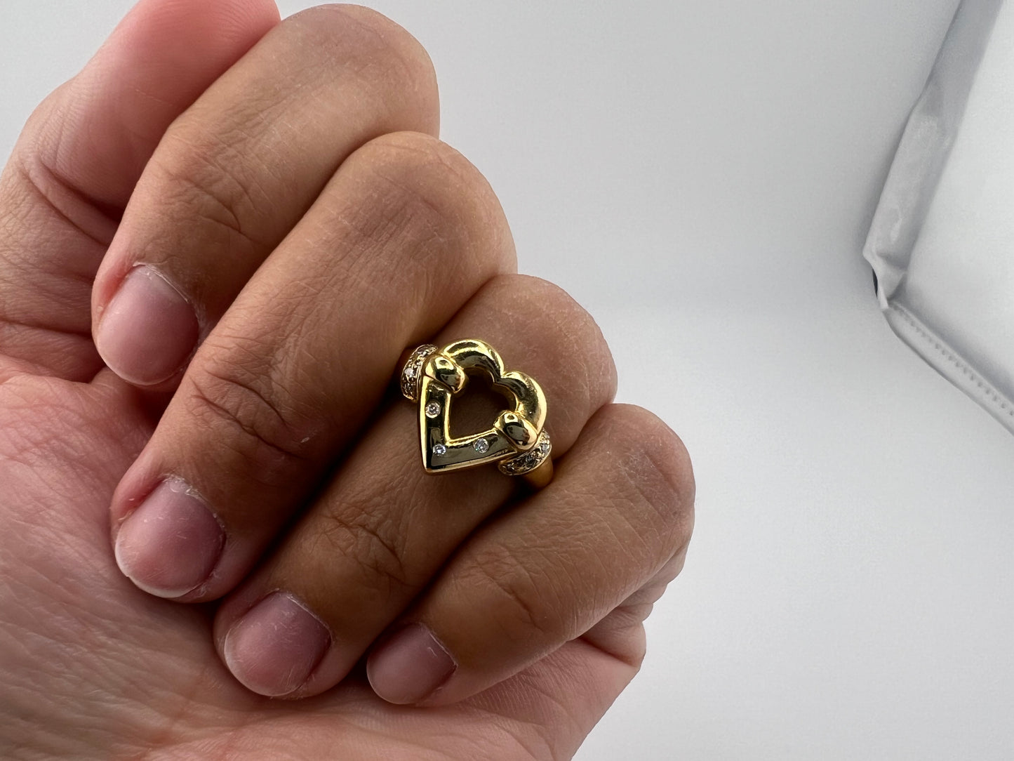 14k gold | zirconia | heart design | size 7