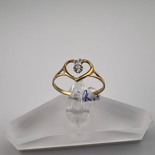 14k two-toned gold | heart design | size 7.25