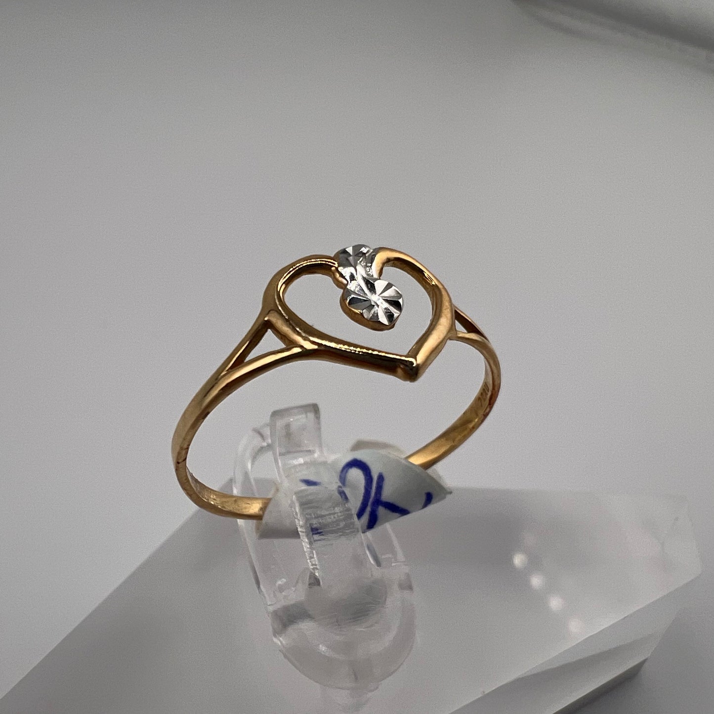14k two-toned gold | heart design | size 7.25