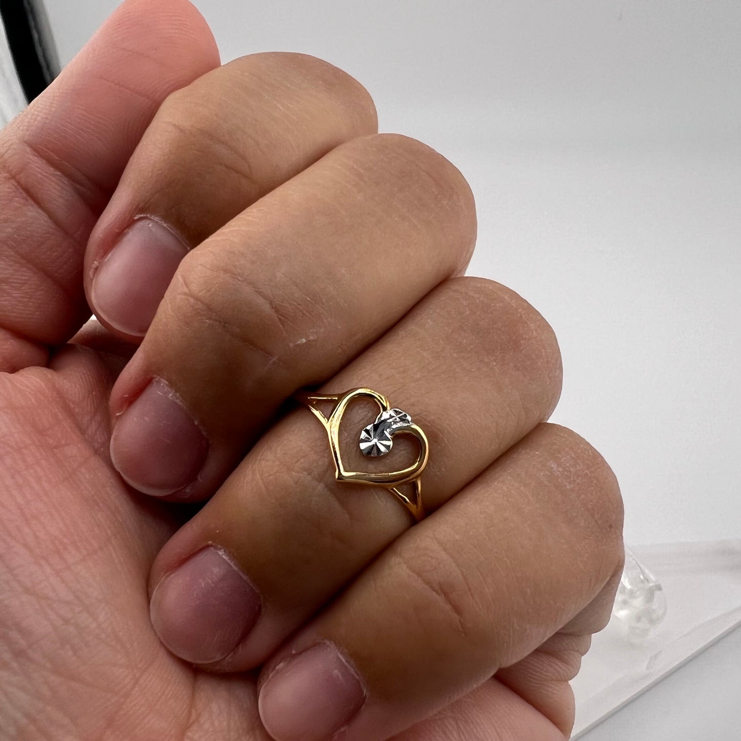 14k two-toned gold | heart design | size 7.25