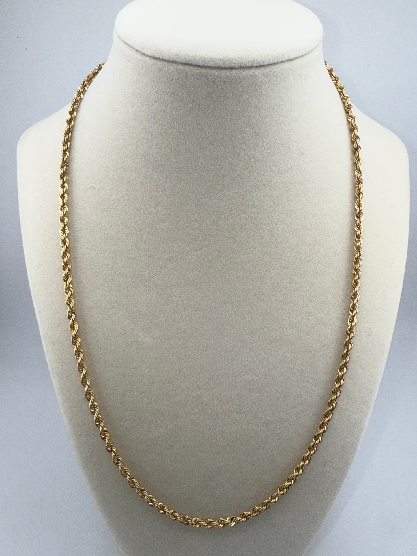 solid rope chain | diamond cut | 14k gold | 3.00 mm width | 20.5 inches length