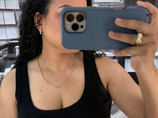 hollow rope chain | diamond cut | 14k gold | 3.00 mm width | 20 inches length