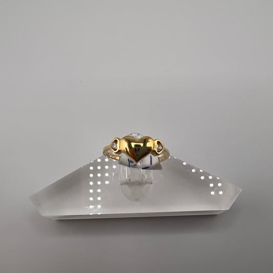14k gold | heart design | zirconia | size 4.25