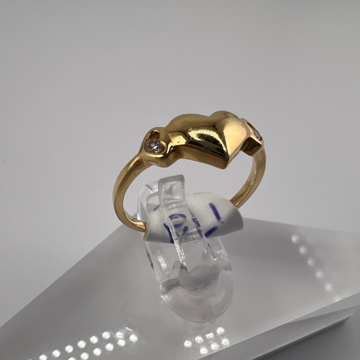 14k gold | heart design | zirconia | size 4.25