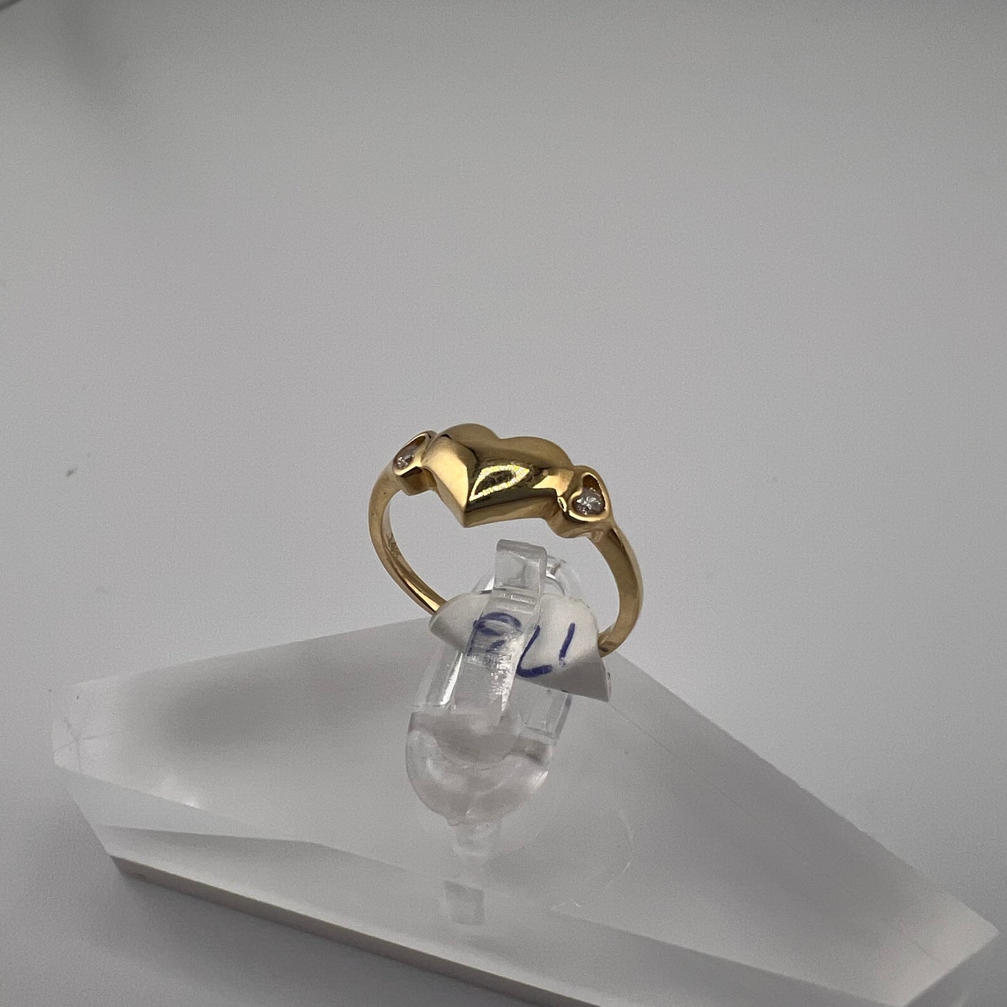 14k gold | heart design | zirconia | size 4.25