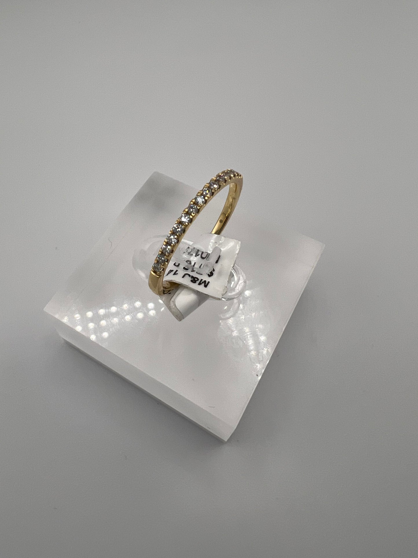 14k yellow gold thin band with diamonds | 0.15 ct diamonds
