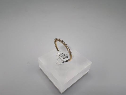 14k yellow gold ring thin band with diamonds | 0.25 ct diamonds