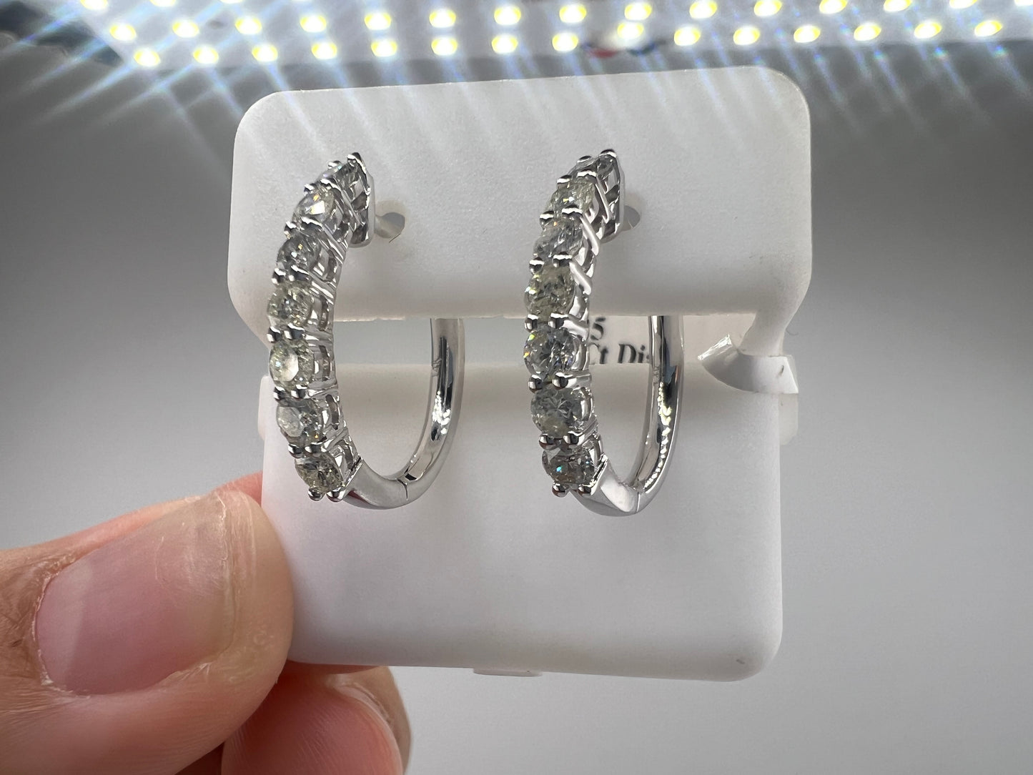 14k diamond huggie earrings | 1.44 ct diamond
