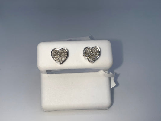 14k gold diamond heart earrings | screwback | 0.34 diamonds
