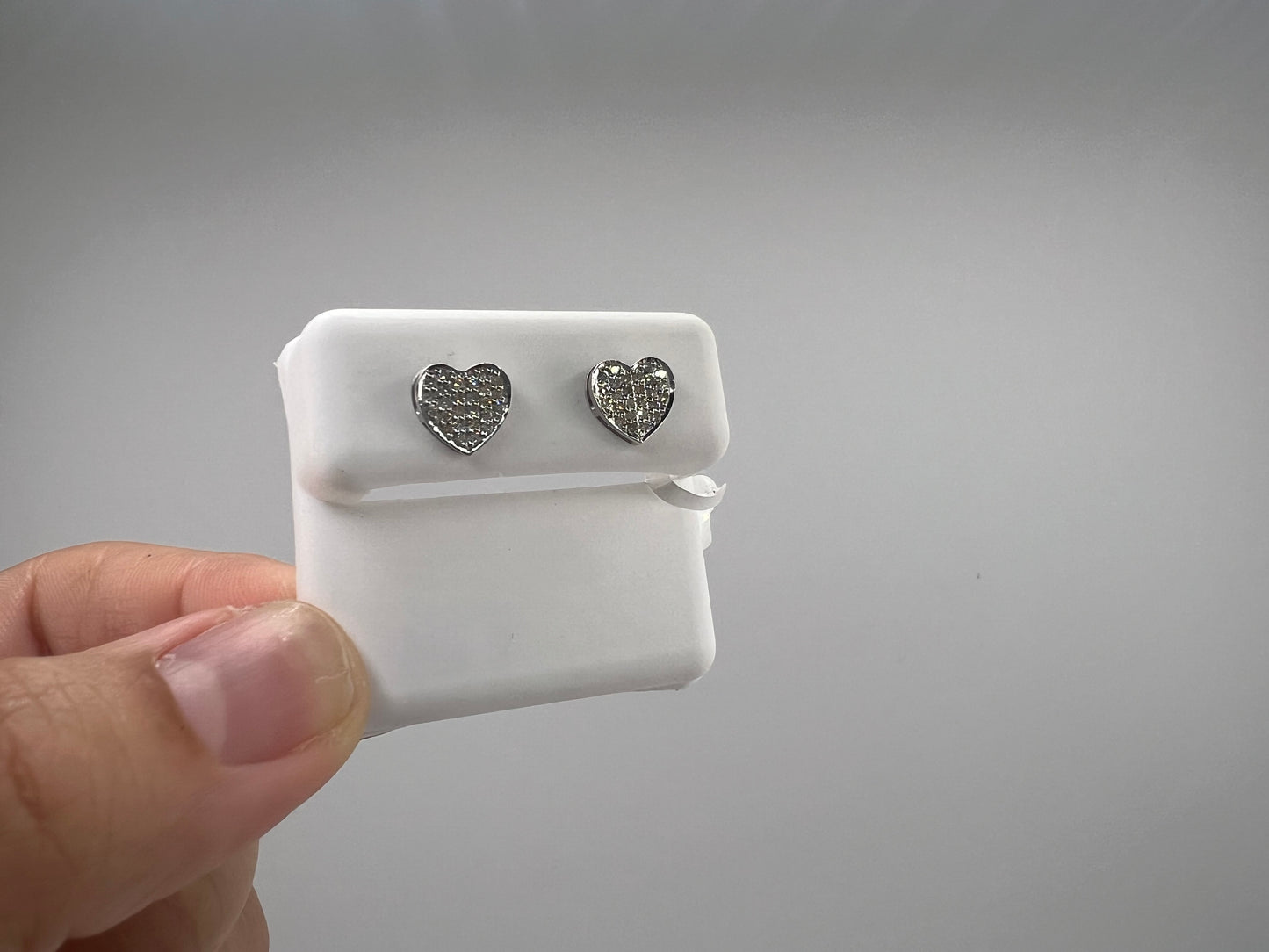 14k gold diamond heart earrings | screwback | 0.34 diamonds