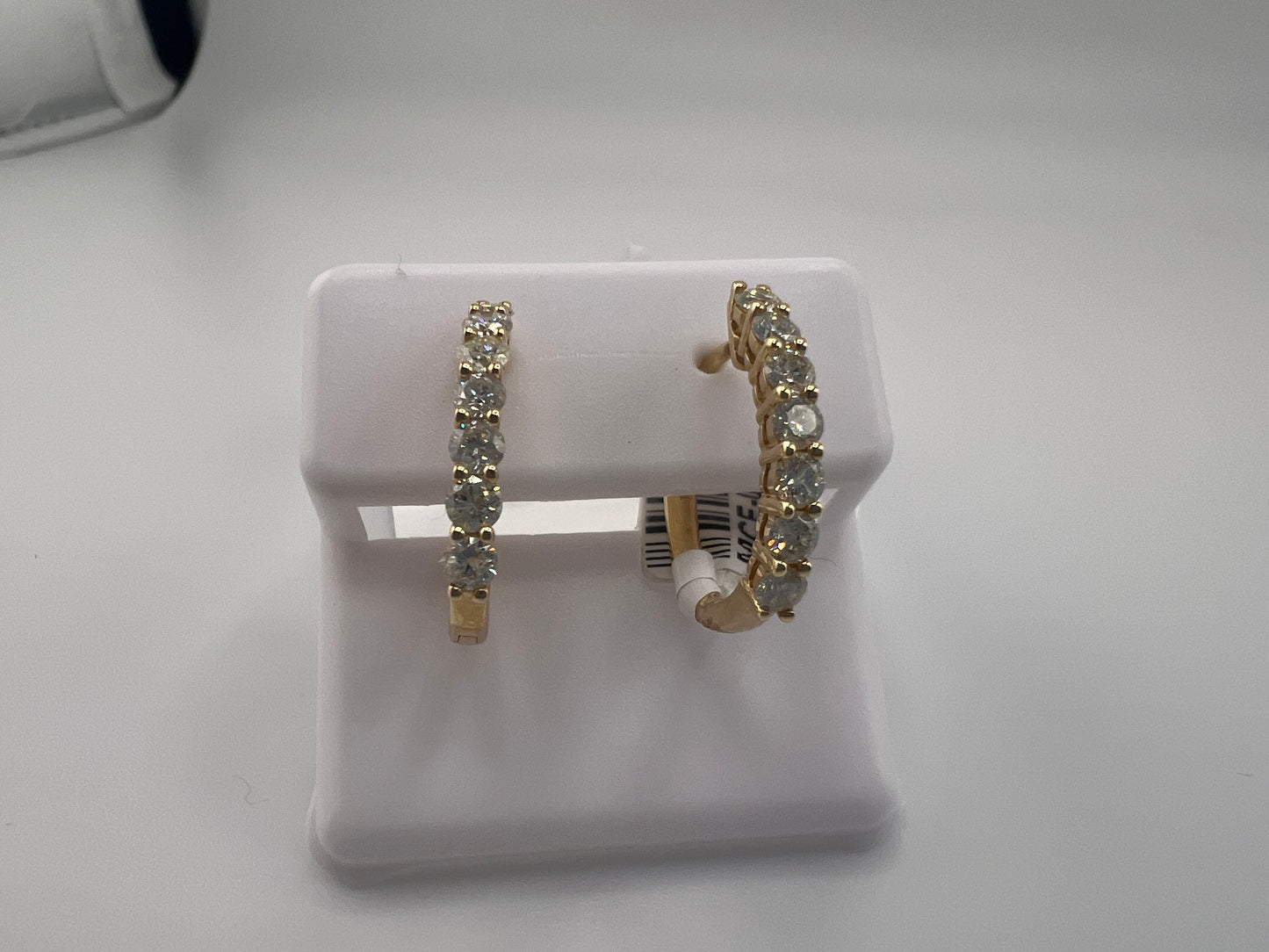 14k diamond huggie earrings | 1.44 ct diamond