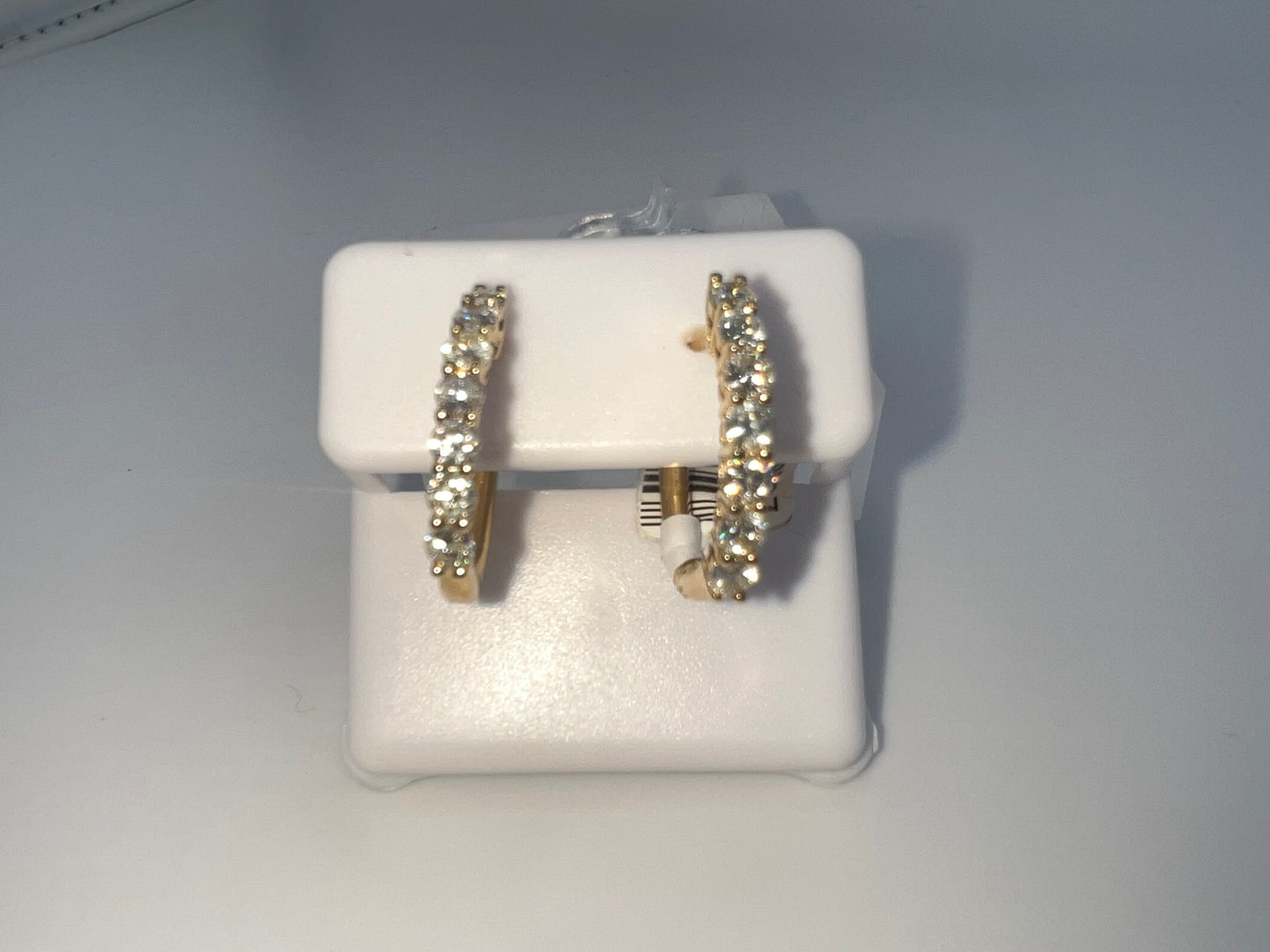14k diamond huggie earrings | 1.44 ct diamond
