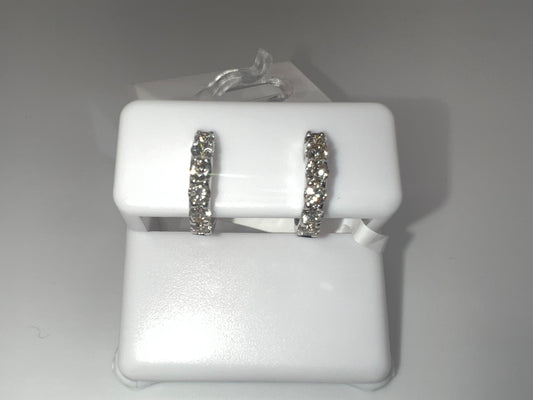 14k gold diamond huggie earrings | 0.81 diamonds