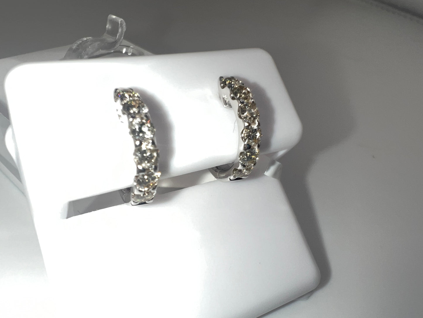 14k gold diamond huggie earrings | 0.81 diamonds