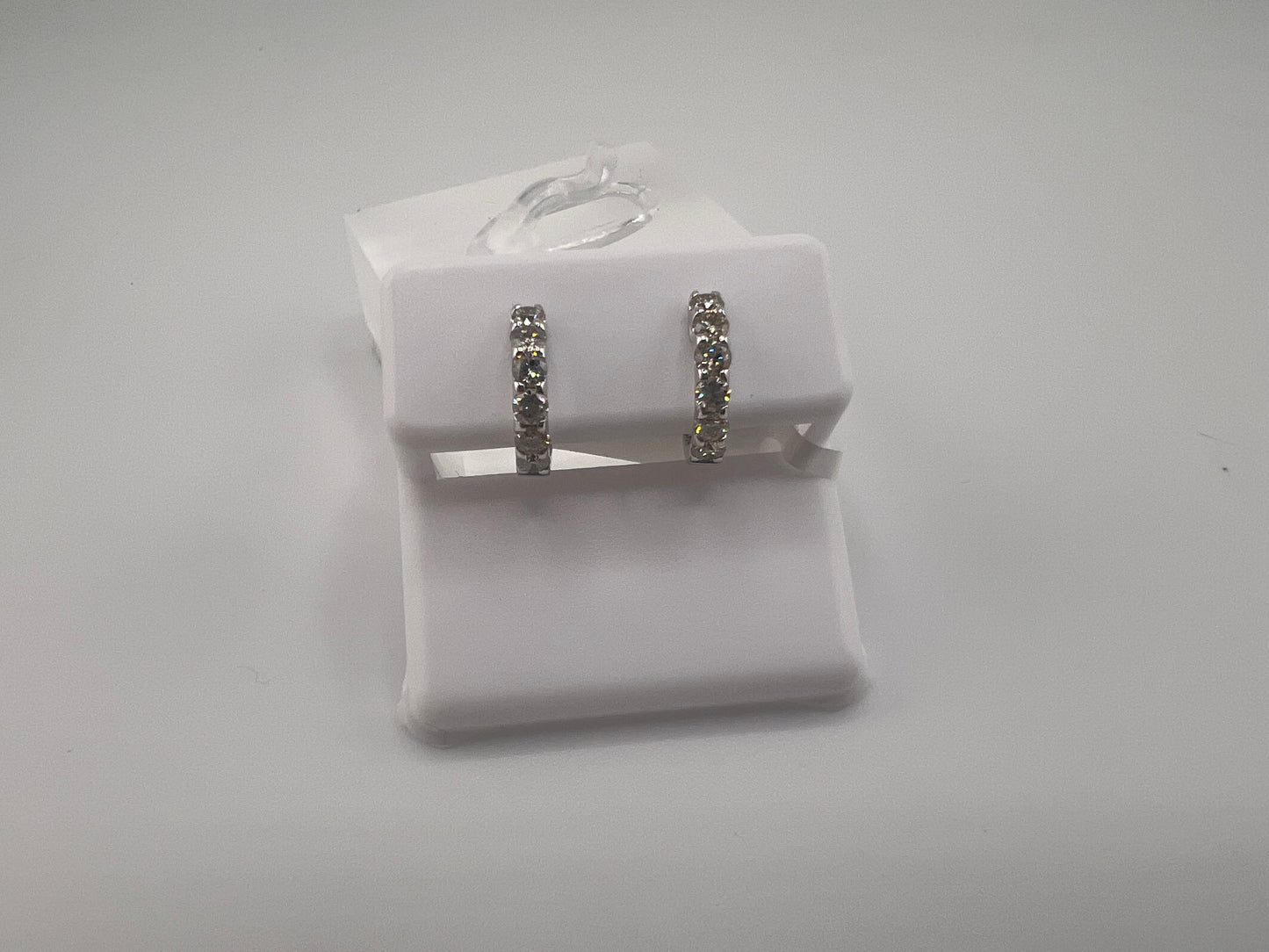 14k gold diamond huggie earrings | 0.81 diamonds