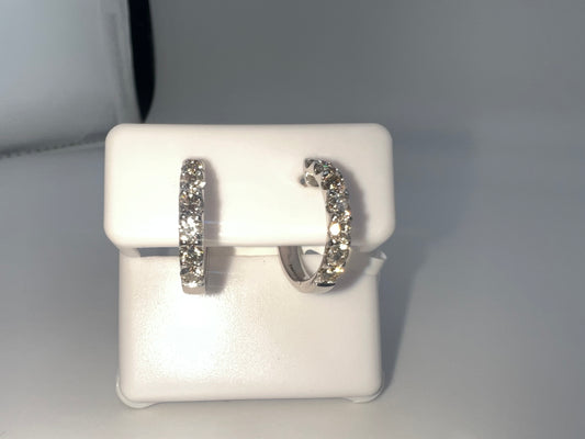 14k diamond huggie earrings | 0.95 ct diamonds