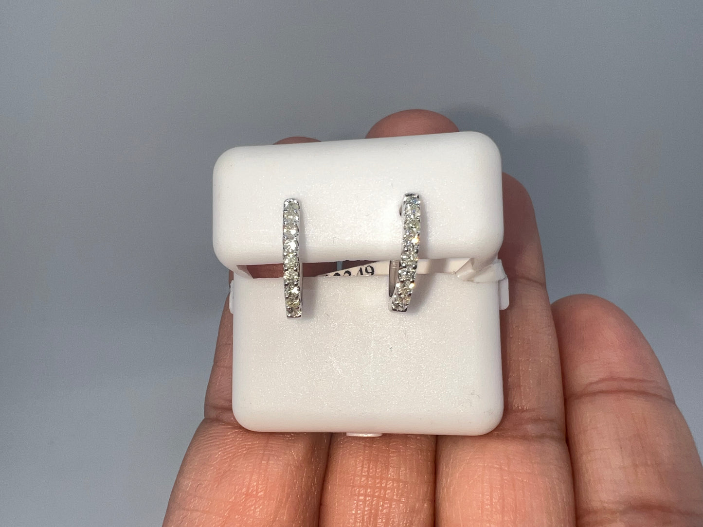14k diamond huggie earrings | 0.32 ct diamond