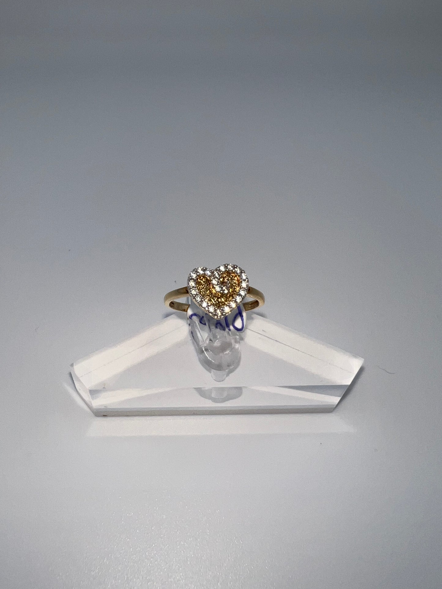 14k gold | zirconia | heart design | size 7