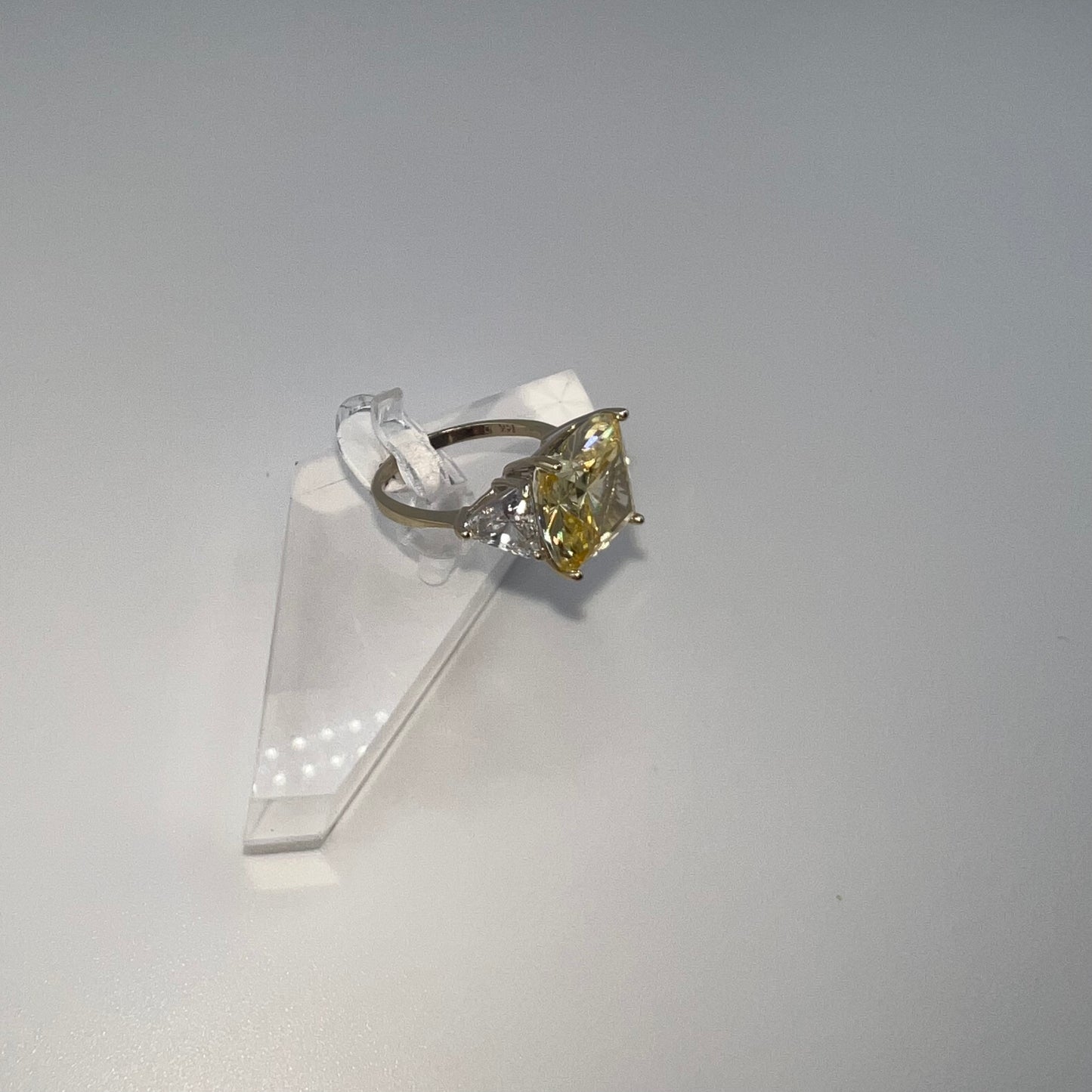 14k gold | yellow sapphire and zirconia | size 5.5