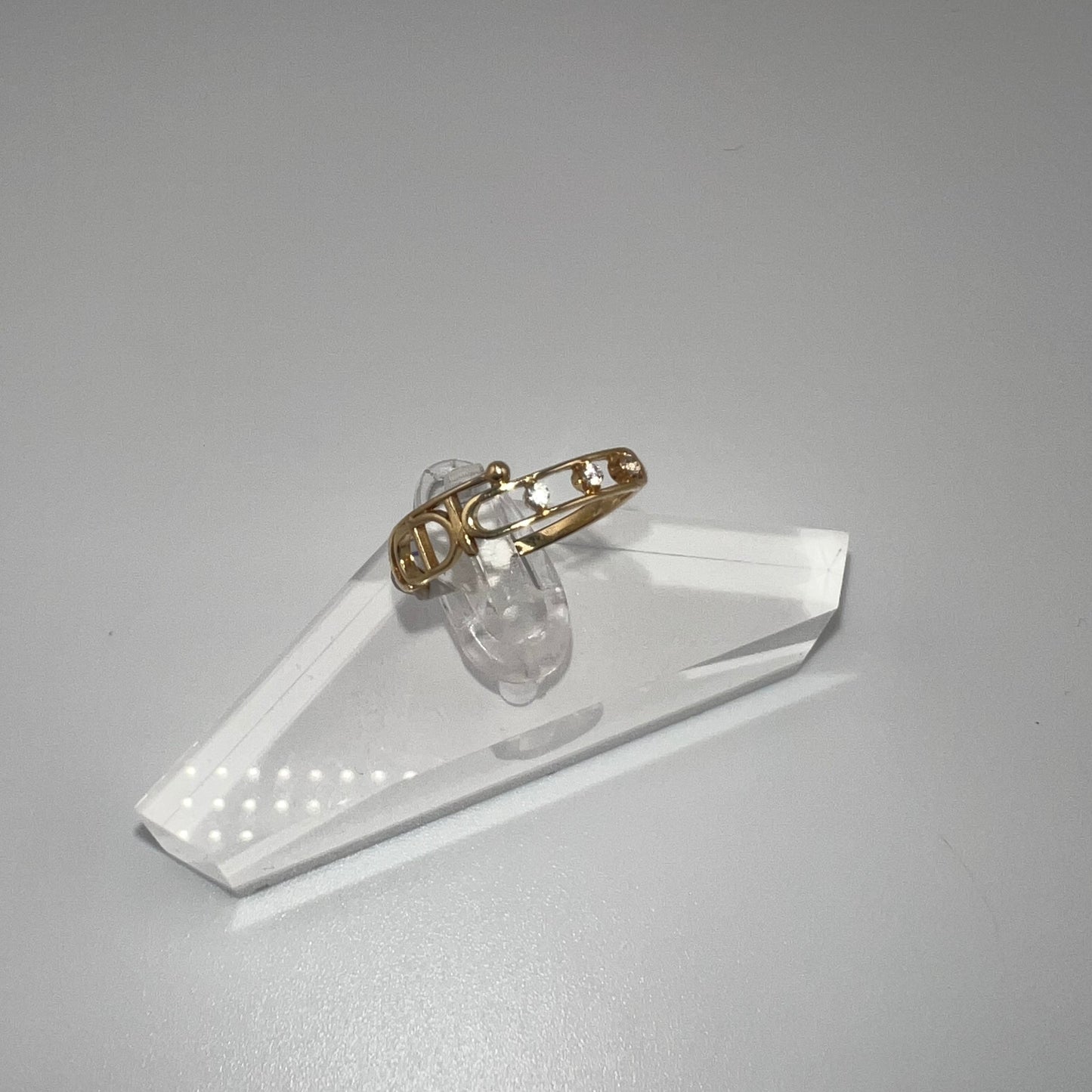 14k gold | zirconia | pin design | size 7.25