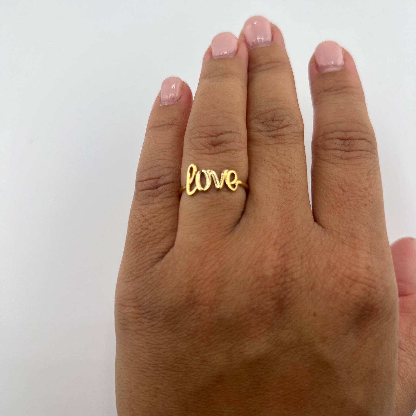 14k gold | love in script | size 7.5