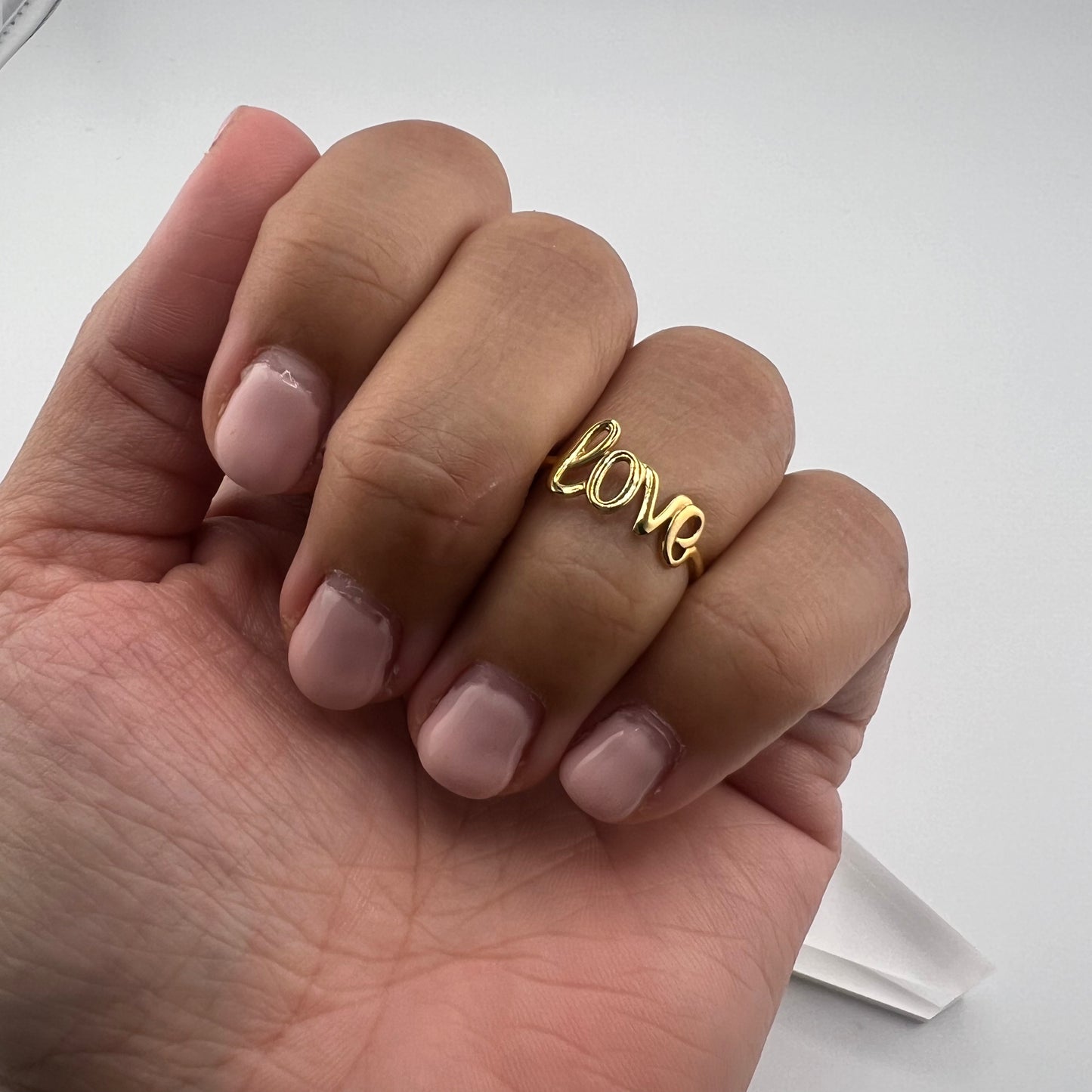 14k gold | love in script | size 7.5