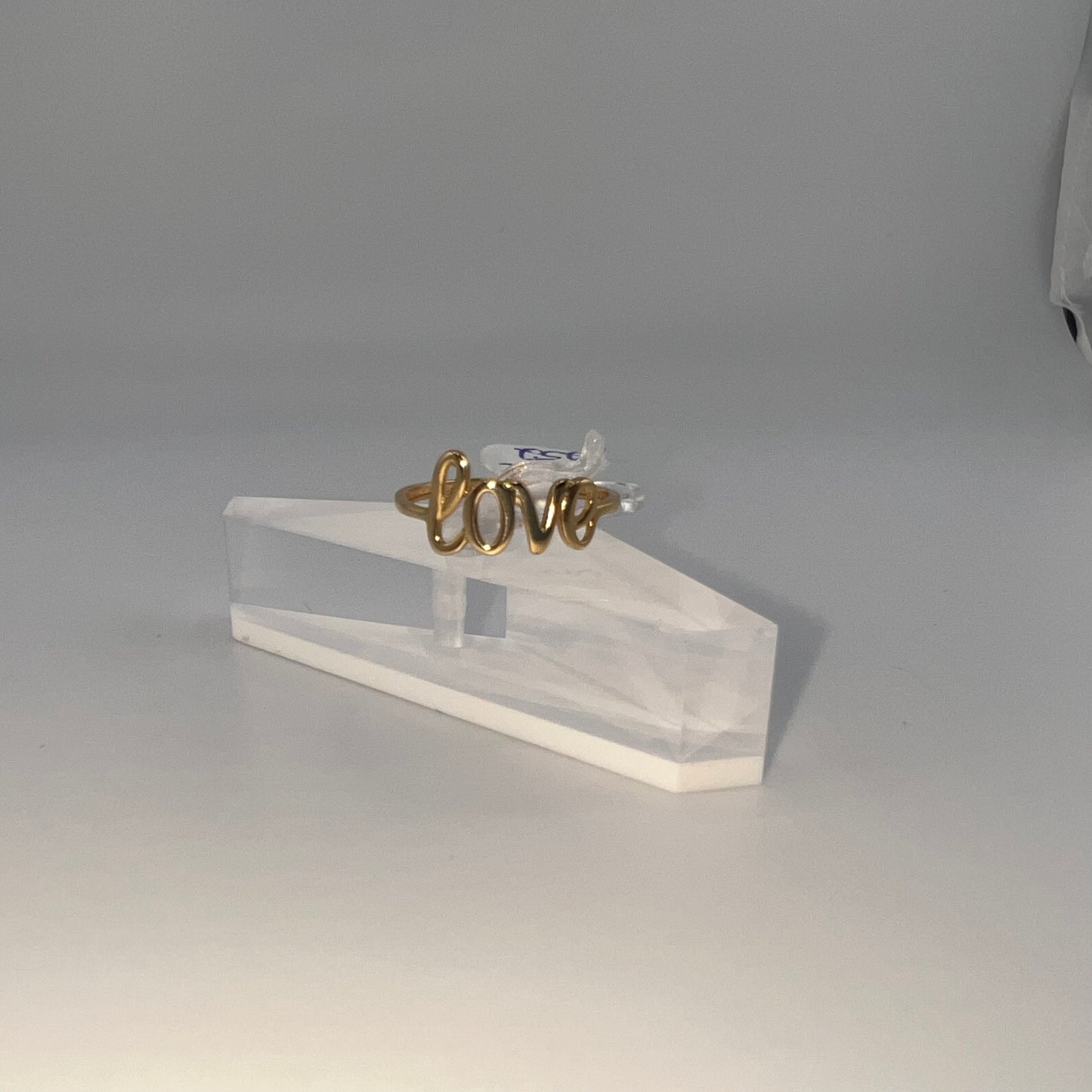 14k gold | love in script | size 7.5