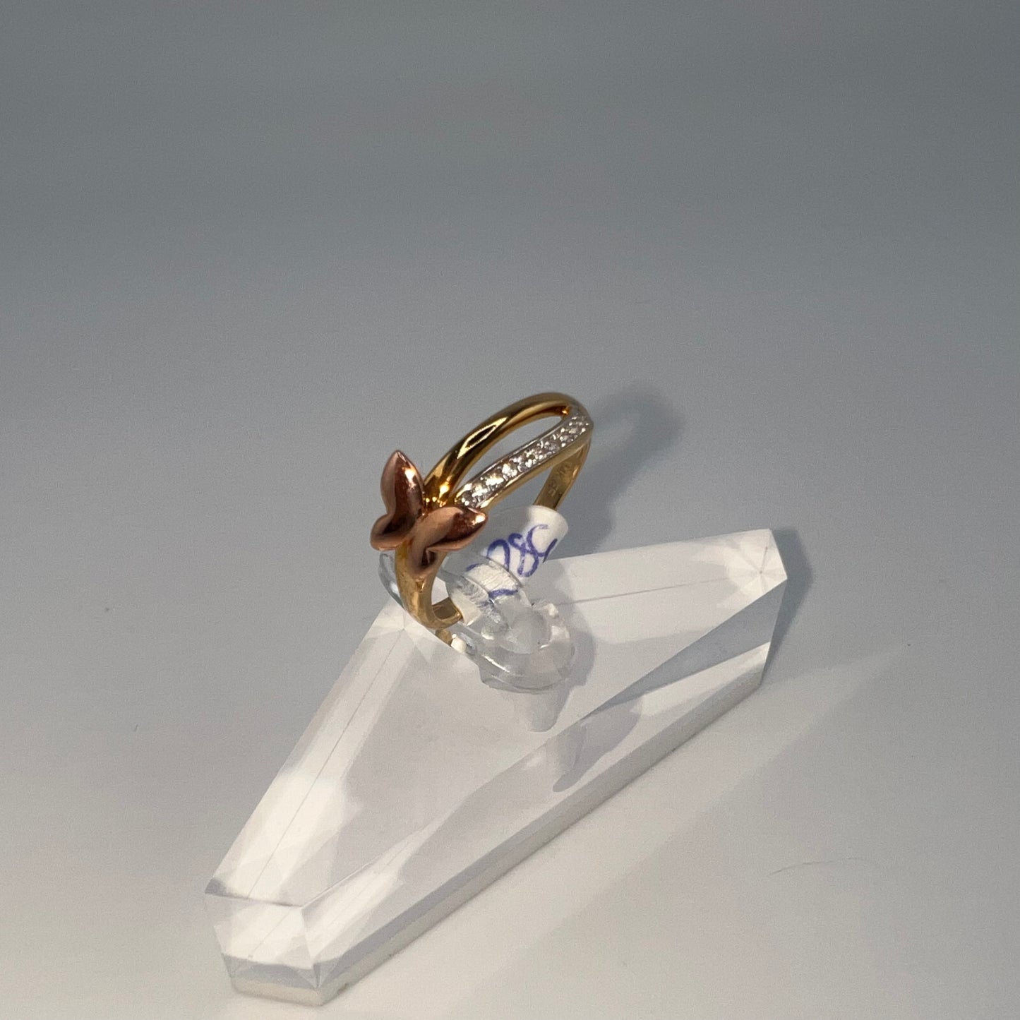 14k two-toned gold | rose and yellow gold | zirconia | size 7.25